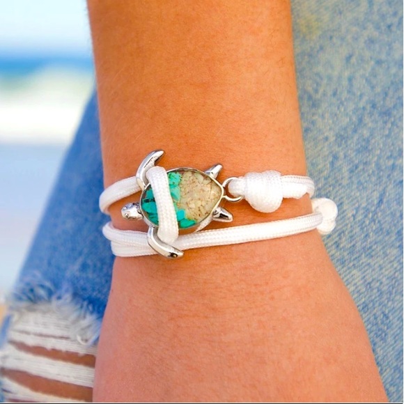 1 LEFT! 🏝 TURQUOISE SAND SEA TURTLE ROPE BRACELET - Picture 2 of 5